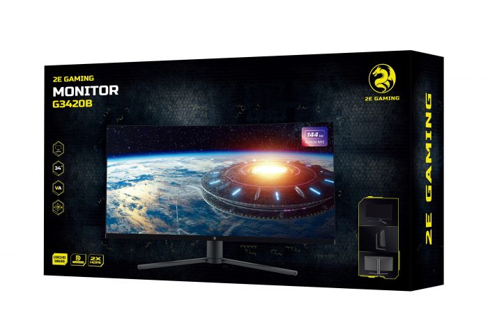 Монiтор LCD 34" 2E GAMING G3420B 2xHDMI, DP, MM, VA, 3440x1440, 144Hz, 1ms, 99%sRGB, CURVED,  FreeSync, HAS