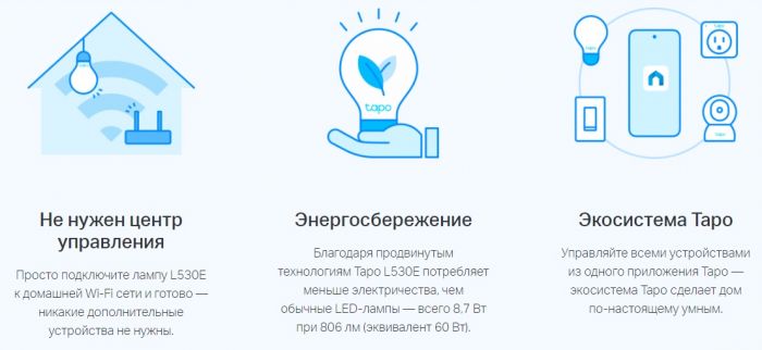 Розумна багатокольорова Wi-Fi лампа TP-LINK Tapo L530E N300