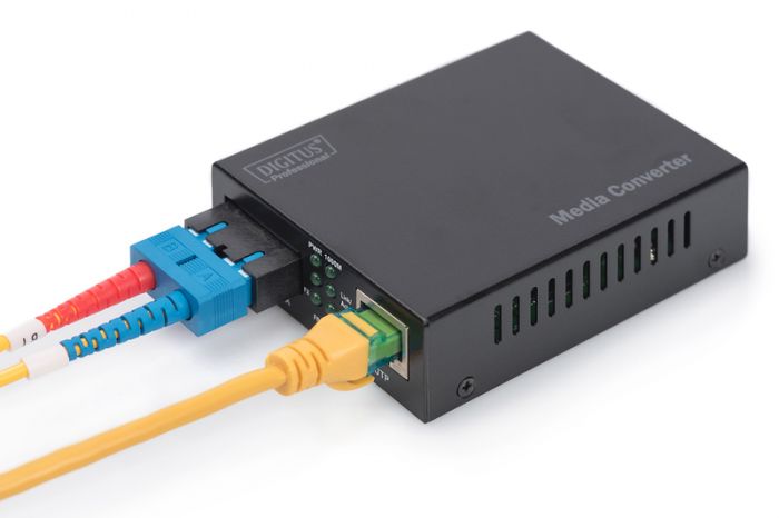 Медіа конвертор DIGITUS Gigabit, RJ45 / MM SC DX, 850nm, 0.5km