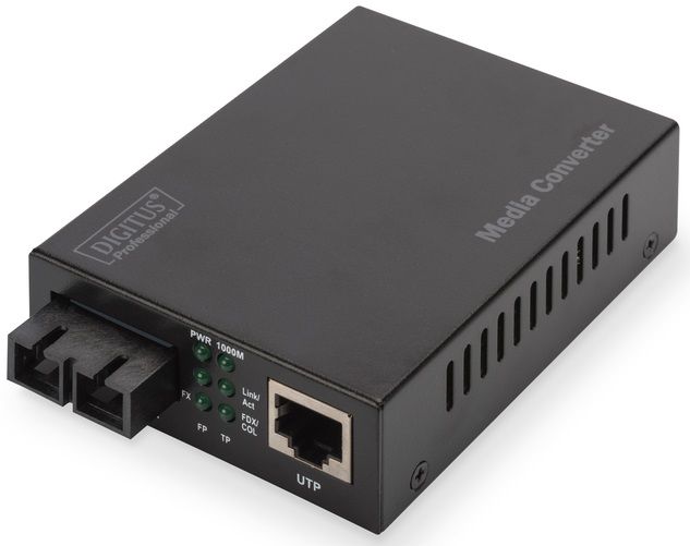 Медіа конвертор DIGITUS Gigabit, RJ45 / MM SC DX, 850nm, 0.5km