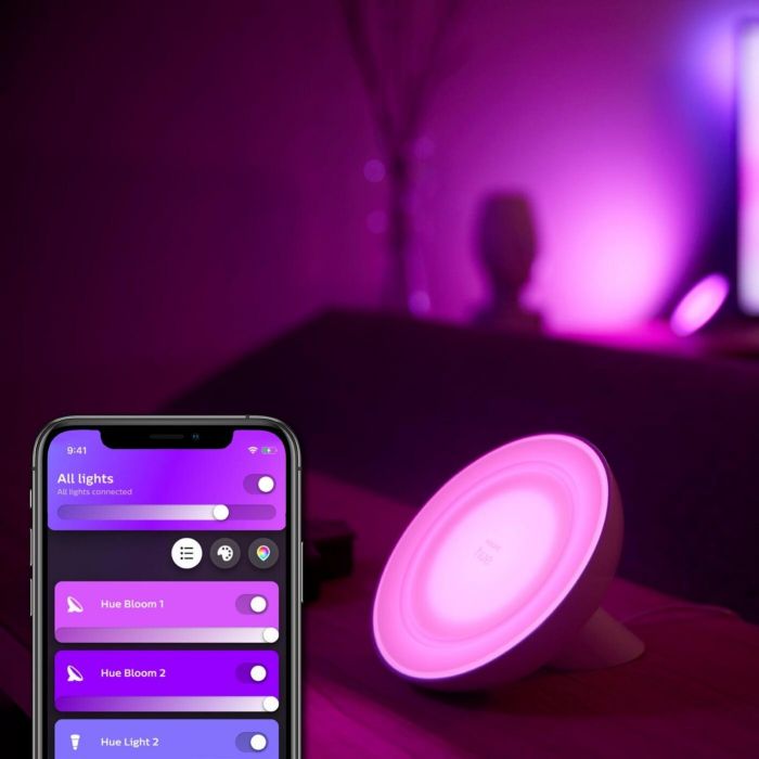 Настільний світильник Philips Hue Bloom, 2000K-6500K, RGB, ZigBee, Bluetooth, розумний, димування, чорний