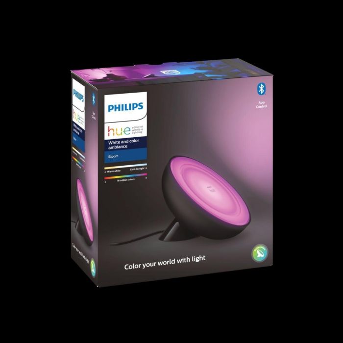 Настільний світильник Philips Hue Bloom, 2000K-6500K, RGB, ZigBee, Bluetooth, розумний, димування, чорний