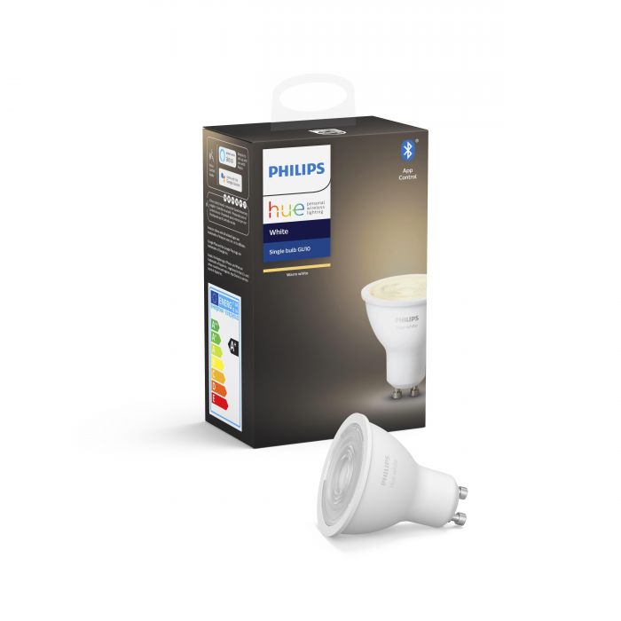 Лампа Philips Hue GU10, 5.2W(57Вт), 2700K, White, ZigBee, Bluetooth, розумна, димування