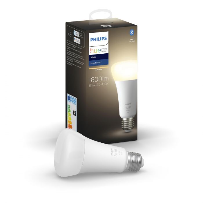 Лампа Philips Hue E27, 15.5W (100Вт), 2700K, White, ZigBee, Bluetooth, розумна, димування