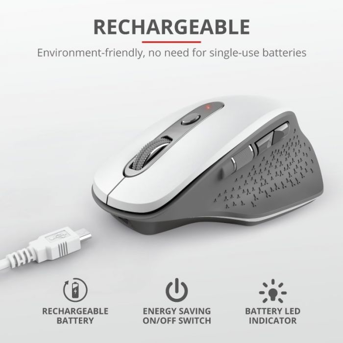 Миша Trust Ozaa Rechargeable WL WHITE