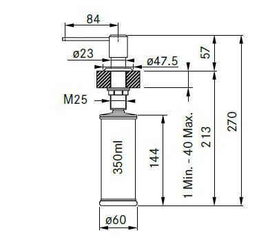 Дозатор миючих засобів Franke Sirius/112.0622.815/350 мл/онікс