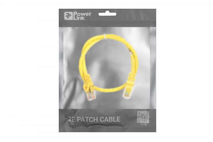 Патч-корд 2E Cat 6,UTP,RJ45, 26AWG ,7/0.16 Cu, 0.50 m, PVC,Yellow