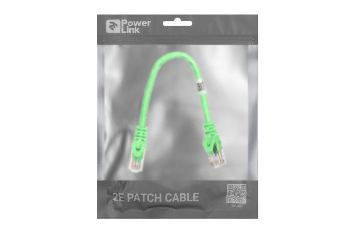 Патч-корд 2E Cat 6,UTP,RJ45, 26AWG ,7/0.16 Cu, 0.20 m,PVC, Green