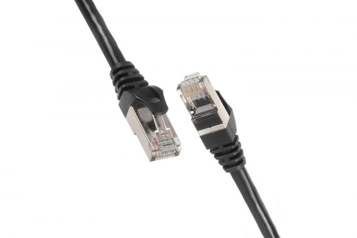 Патч-корд 2E Cat 6,S-FTP екран. фольга з обплетенням, RJ45, 4Х2 27AWG ,7/0.14 Cu, 1.50 m, PVC,Black