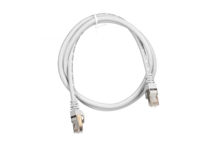 Патч-корд 2E Cat 6,S-FTP екран. фольга з обплетенням, RJ45, 4Х2 27AWG ,7/0.14 Cu, 1.00 m, PVC,Grey