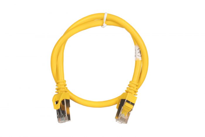 Патч-корд 2E Cat 6,S-FTP екран. фольга з обплетенням, RJ45, 4Х2 27AWG ,7/0.14 Cu, 0.50 m, PVC,Yellow