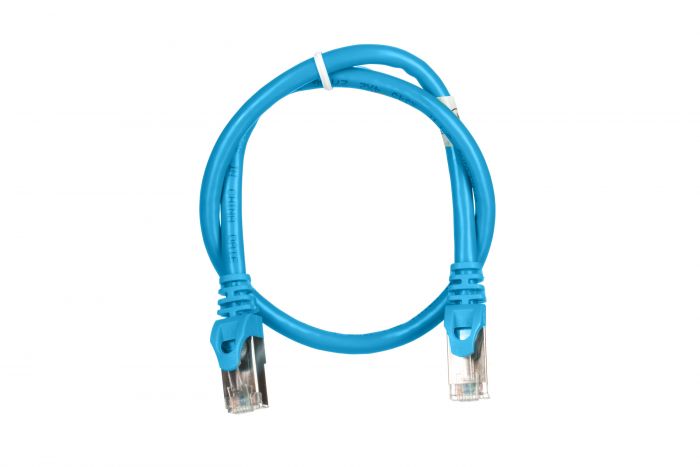 Патч-корд 2E Cat 6,S-FTP екран. фольга з обплетенням, RJ45, 4Х2 27AWG ,7/0.14 Cu, 0.50 m, PVC,Blue