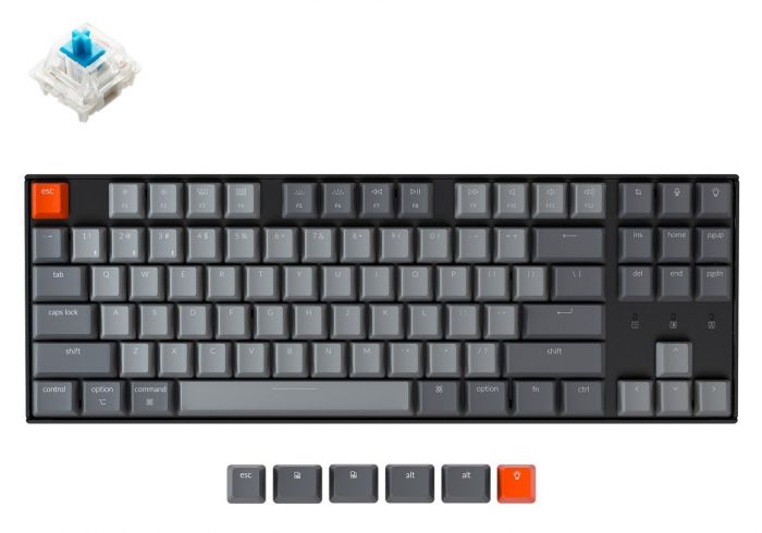 Клавіатура Keychron K8 87 Key Gateron White LED Blue