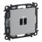 Розетка Legrand Valena LIFE USB-С + USB-С, 3А 5В, алюміній