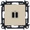 Розетка Legrand Valena LIFE USB-С + USB-С, 3А 5В, слонова кістка