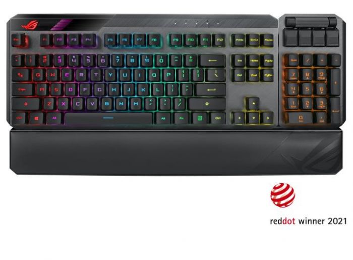 Клавіатура Asus ROG CLAYMORE II RGB 108key Red Switch USB/WL/BT RU Black