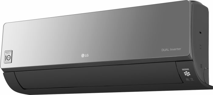 Кондиціонер LG Artcool Mirror AC12BQ, 35 м2, інвертор, A++/A+, до -15°С, R32, Wi-Fi, чорний