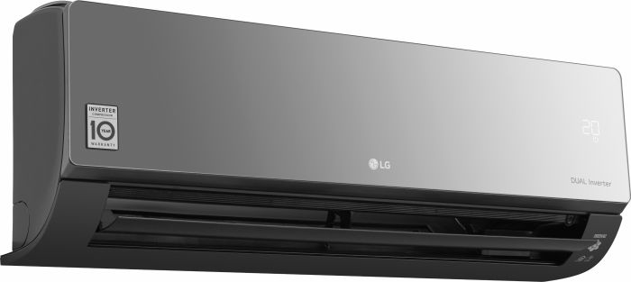 Кондиціонер LG Artcool Mirror AC12BQ, 35 м2, інвертор, A++/A+, до -15°С, R32, Wi-Fi, чорний