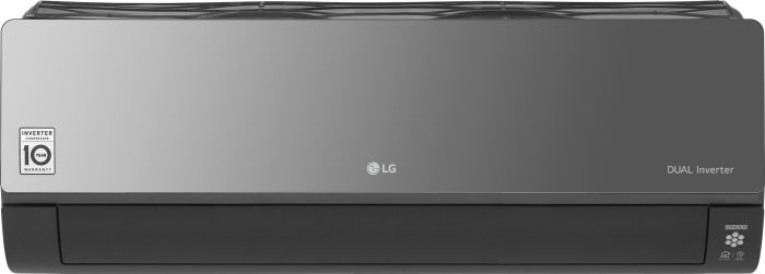 Кондиціонер LG Artcool Mirror AC12BQ, 35 м2, інвертор, A++/A+, до -15°С, R32, Wi-Fi, чорний