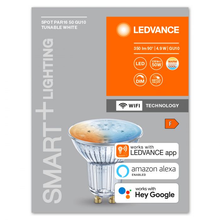 Лампа світлодіодна LEDVANCE Smart+ PAR16 5W 2700-6500K GU10 діміруемая