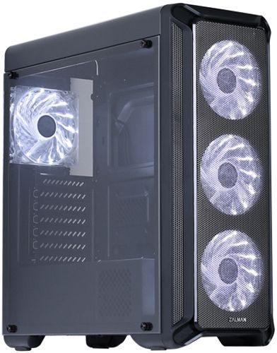 Корпус Zalman I3, MidT, 2xUSB2.0, 1xUSB3.0, 4x120мм White LED, акрил (бічна панель), без БЖ, чорний