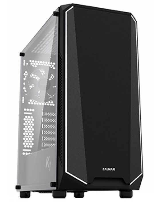 Корпус Zalman K1 Rev.B, MidT ,2xUSB2.0, 2xUSB3.0, 1x120мм ARGB, 1x120мм, скло(бічна панель), без БЖ,чорний