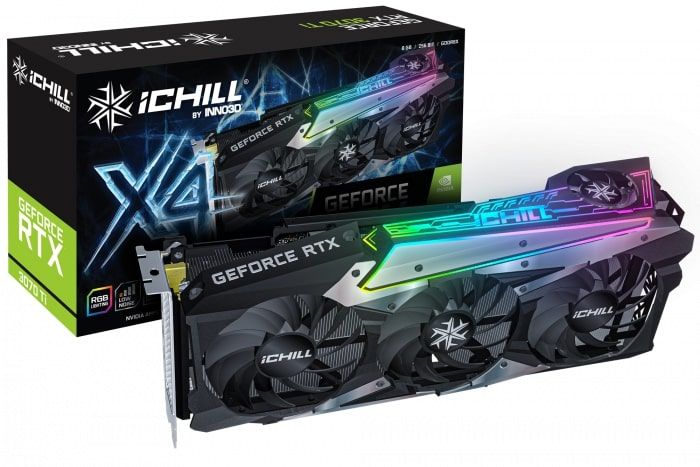 Відеокарта INNO3D GeForce RTX3070 Ti 8Gb GDDR6 iChill X4 LHR