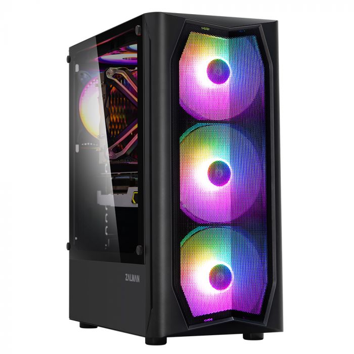 Корпус Zalman N4, MidT, 1xUSB2.0, 2xUSB3.0, 3x140мм, 3x120мм RGB, скло (бічна панель), без БЖ, чорний