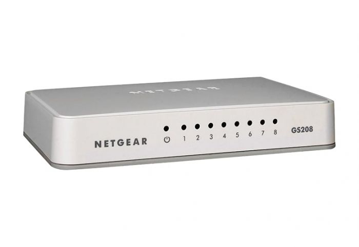 Комутатор NETGEAR GS208 8xGE, некерований