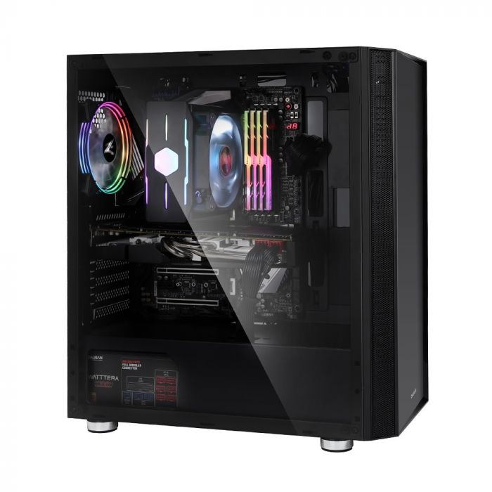 Корпус Zalman R2 BLACK, MidT,E-ATX, 2xUSB2.0, 1xUSB3.0, 1x120мм RGB, скло(бічна панель), без БЖ, чорний