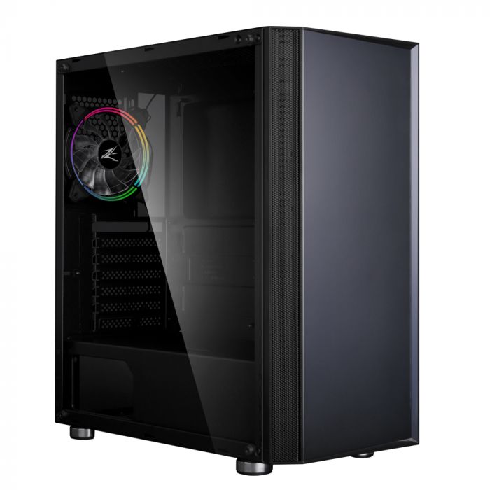 Корпус Zalman R2 BLACK, MidT,E-ATX, 2xUSB2.0, 1xUSB3.0, 1x120мм RGB, скло(бічна панель), без БЖ, чорний