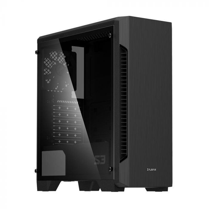 Корпус Zalman S3 TG, MidT, 2xUSB2.0, 1xUSB3.0, 3x120мм, скло (бічна панель), без БЖ, чорний