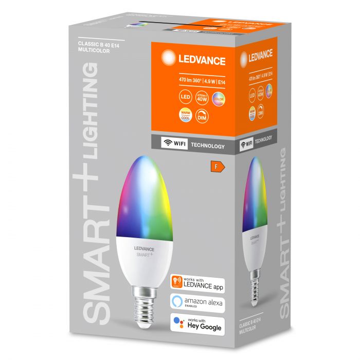 Лампа світлодіодна LEDVANCE SMART+ Candle B 40 E14 MULTICOLOR 4,9W (470Lm) 2700-6500K + RGB WiFi дім-ая