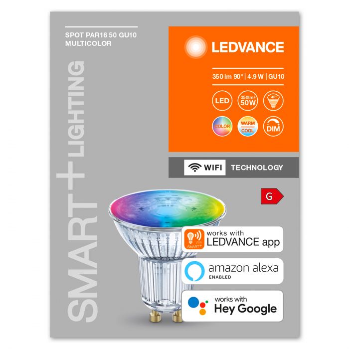 Лампа світлодіодна LEDVANCE SMART+ Spot PAR 51 GU10 MULTICOLOR 4,9W (350Lm) 2700-6500K + RGB WiFi дім-ая