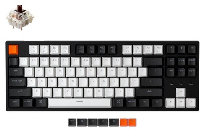 Клавіатура Keychron C1 Wired 87 Key Hot-Swap Gateron Switch RGB Brown