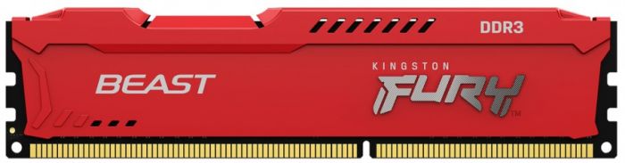 Пам'ять ПК Kingston DDR3 16GB KIT (8GBx2) 1600 1.5V FURY Beast Red