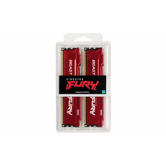 Пам'ять ПК Kingston DDR3 16GB KIT (8GBx2) 1600 1.5V FURY Beast Red