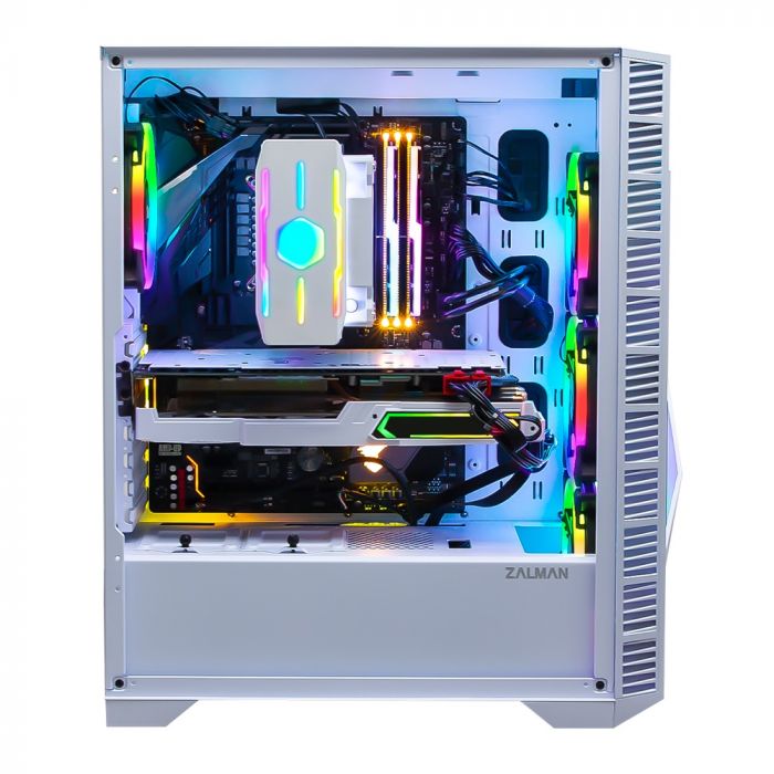 Корпус Zalman Z3 Iceberg, MidT,E-ATX, 1xUSB2.0, 2xUSB3.0, 2x120мм ARGB, скло(бічна панель), без БЖ, білий