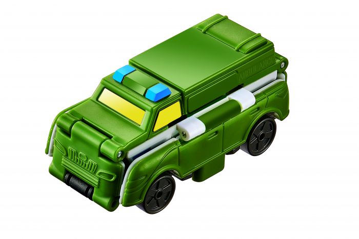 Машинка-трансформер Flip Cars 2 в 1 Вантажівка зв'язку і Військова швидка допомога