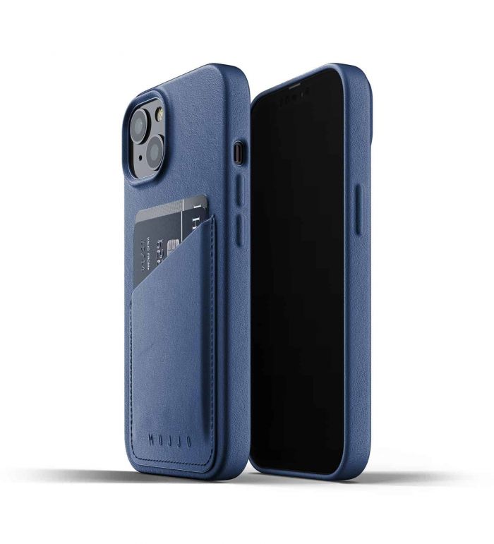 Чохол шкіряний MUJJO для Apple iPhone 13 Wallet Full Leather, Monaco Blue