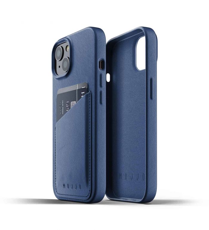 Чохол шкіряний MUJJO для Apple iPhone 13 Wallet Full Leather, Monaco Blue