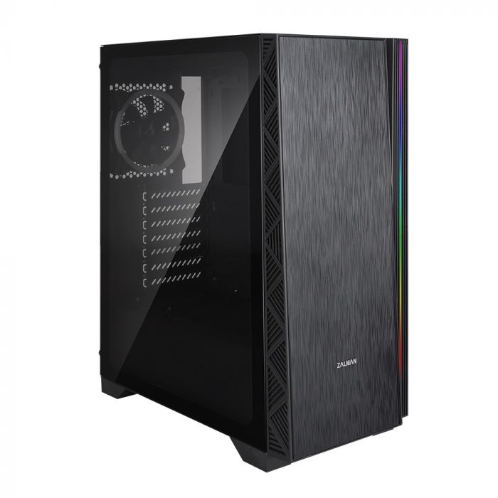 Корпус Zalman Z3 NEO,MidT, E-ATX, 2xUSB2.0, 1xUSB3.0, 1x120мм, 1х120мм ARGB, скло (бічна панель), без БЖ, чорний