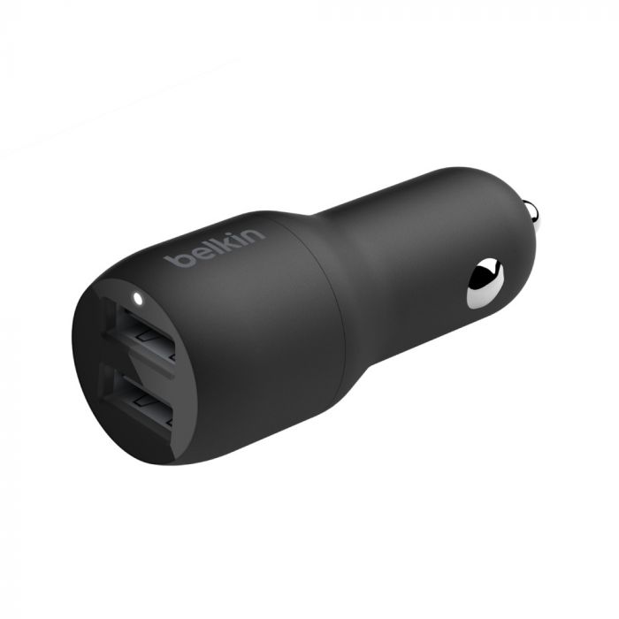 Автомобільний ЗП Belkin Car Charger (24W) Dual USB-A, USB-A - Lightning, 1m, black