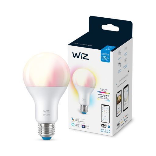 Лампа розумна WiZ, E27, 13W, 100W, 1521Lm, A67, 2200-6500K, RGB, Wi-Fi