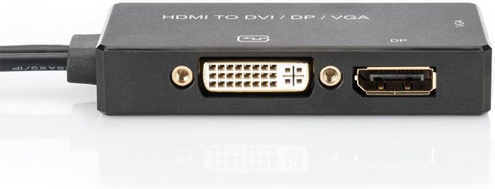 Перехідник DIGITUS HDMI - DP+DVI+VGA UHD 4K, M-F/F/F, 3 in 1