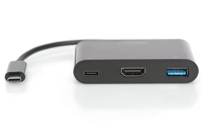 Адаптер DIGITUS USB-C - HDMA, 2xUSB