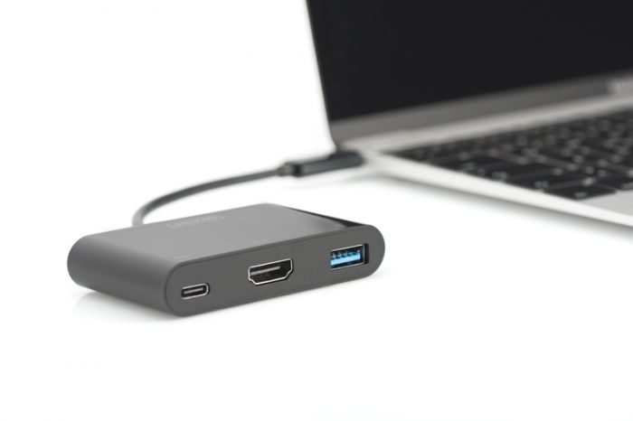 Адаптер DIGITUS USB-C - HDMA, 2xUSB