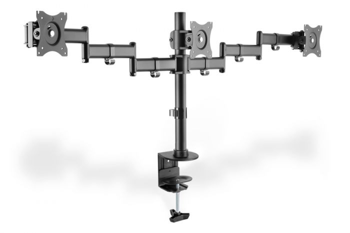 Кріплення DIGITUS Triple Monitor Clamp, 15-27", з нахилом, поворотом