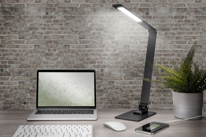 Світильник DIGITUS LED Desk Lamp, 12W, 450lm, USB, black