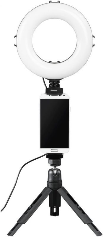 Штатив зі світлодіодним кільцем Ring Light Kit Hama SpotLight Work Area 67 Bluetooth Black